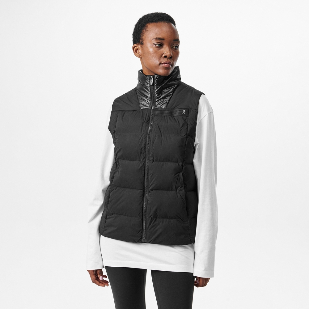 On Women's Black Puffer Vest